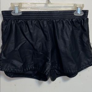 Faux letter shorts w zippers on side